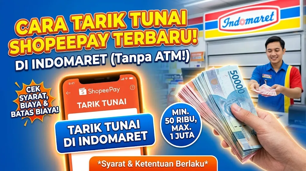 Cara Tarik Tunai ShopeePay di Indomaret