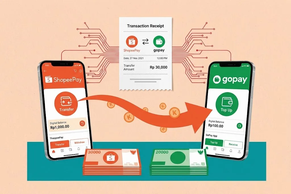 cara transfer saldo shopeepay ke gopay